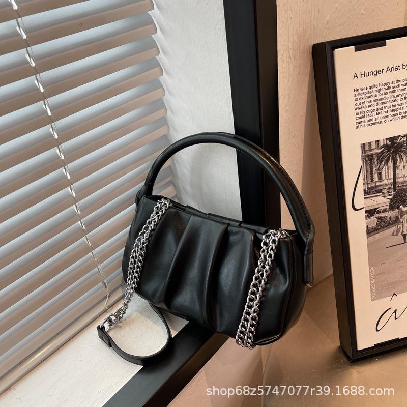 Pleated cloud bag women's 2025 summer new niche design high-end fashion simple one-shoulder crossbody underarm bag