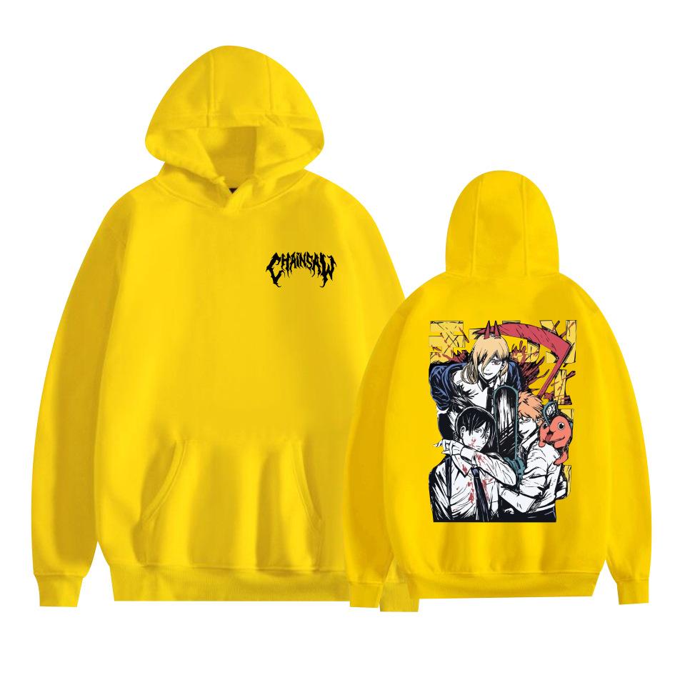 Mens Womens Hoodie Chainsaw Man Anime Hoodies Streetwear Casual Cartoon Printed Hooded Pullover Sweatshirts