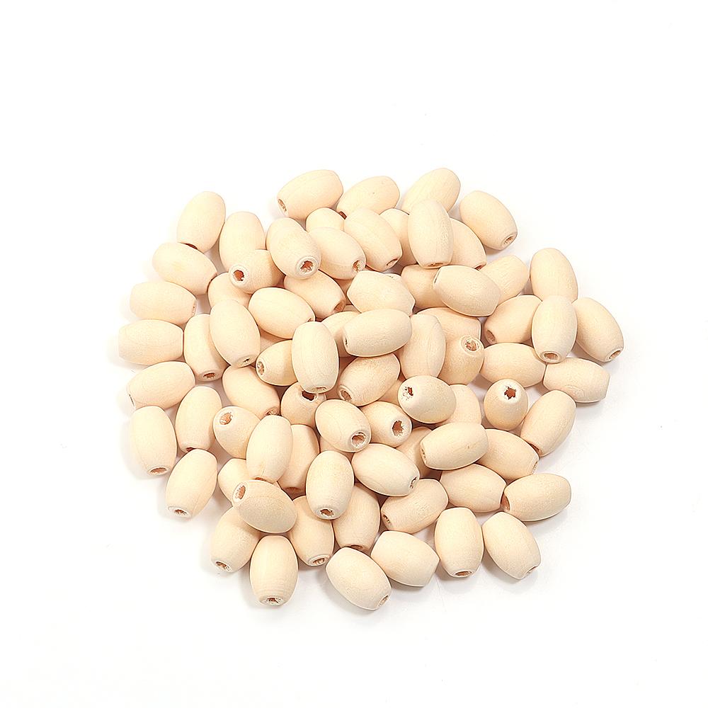 20-200Pcs Natural Oval Wooden Beads Large Hole Prayer Long Wood Bead Loose Spacer Beads For Bracelet Charms DIY Jewelry Findings