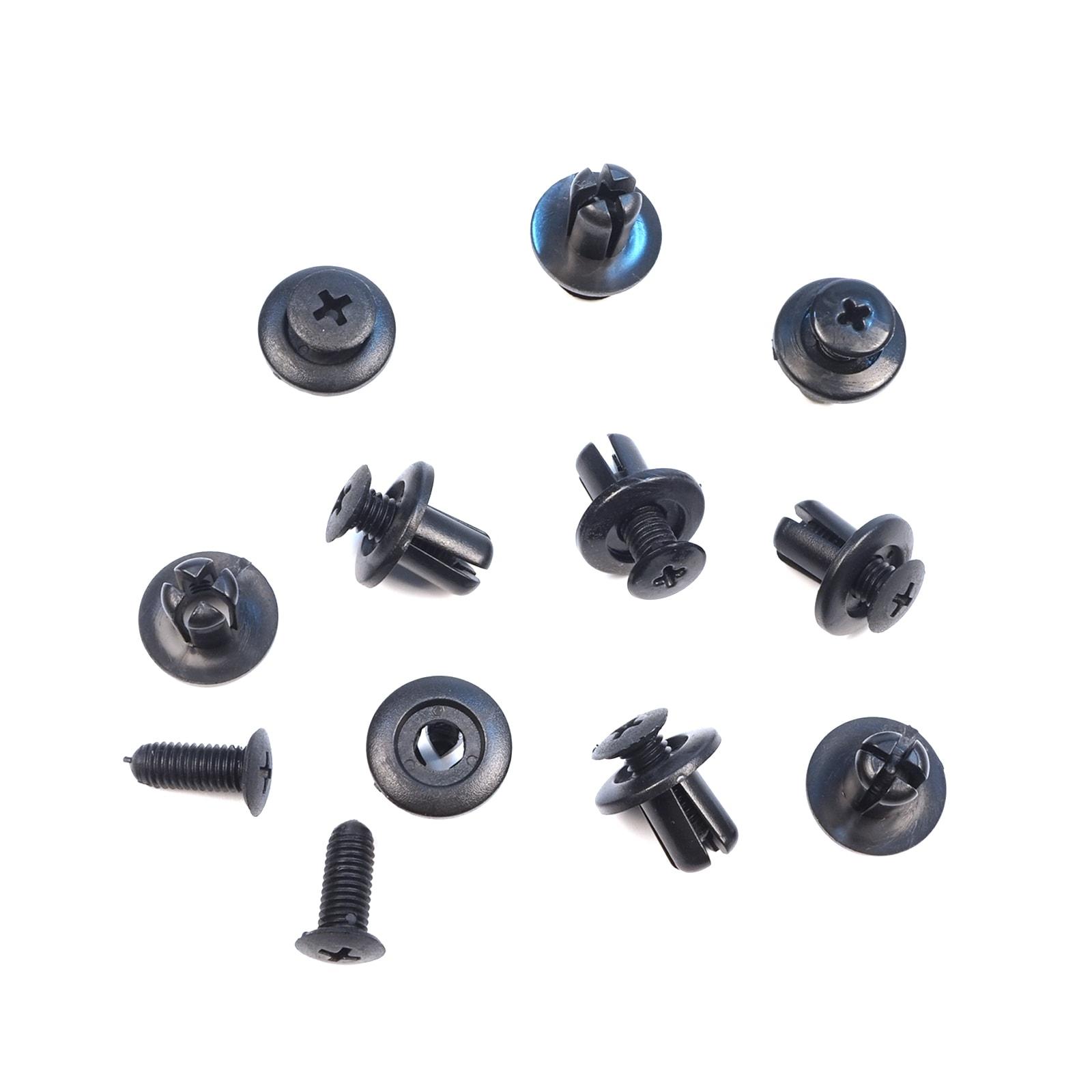

ESC ECF108 10 штук Бампер Фіксатор штовхаючого типу Чорний для Hyundai 86590-28000 KIA 0G03250037A Mazda B092-51-833 Ford MB-455-56143