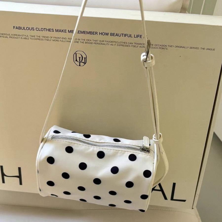 

Сумка кроссбоди на одно плечо в горошек 2025 изысканная подмышечная женская сумка-подушка универсальная летняя сумка модная сумка кроссбоди легкая белый