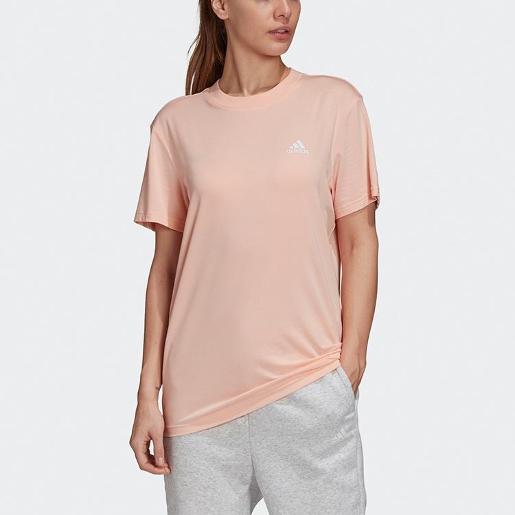 (WMNS) adidas Logo Sports Short Sleeve Coral Pink T-Shirt Women's GH3800