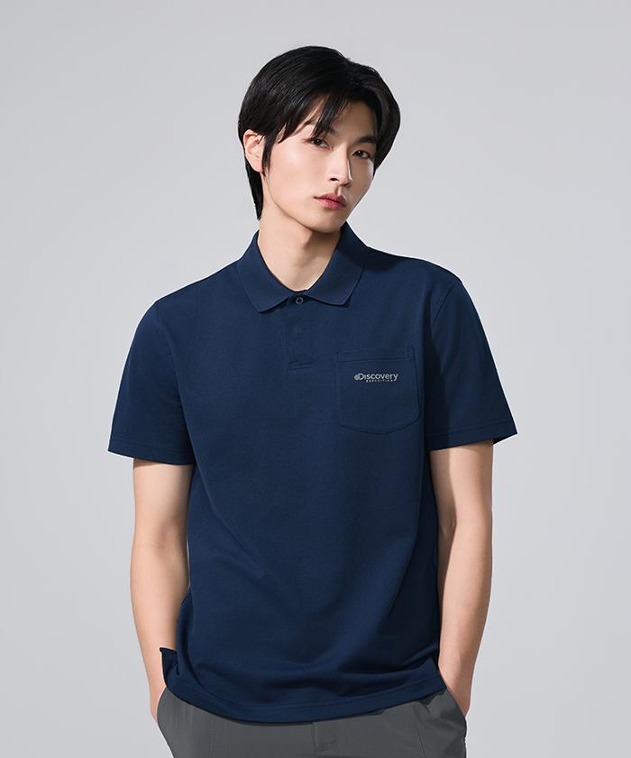 DISCOVERY EXPEDITION Men'S Freshvent Ted Pocket Polo Shirt (D/Navy)