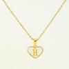 Personalized Heart Letter Necklace: Stainless Steel & Natural Shell Clavicle Chain