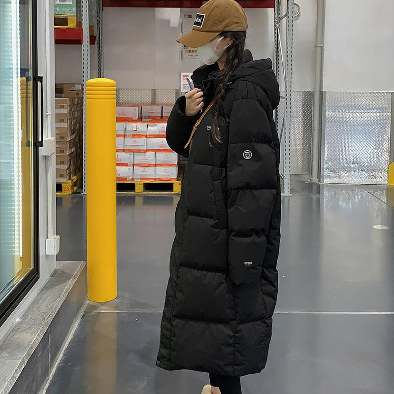 Winter New Loose Cotton-padded Jacket Women's Extended Hooded Thickened Korean Down Cotton-padded Jacket.