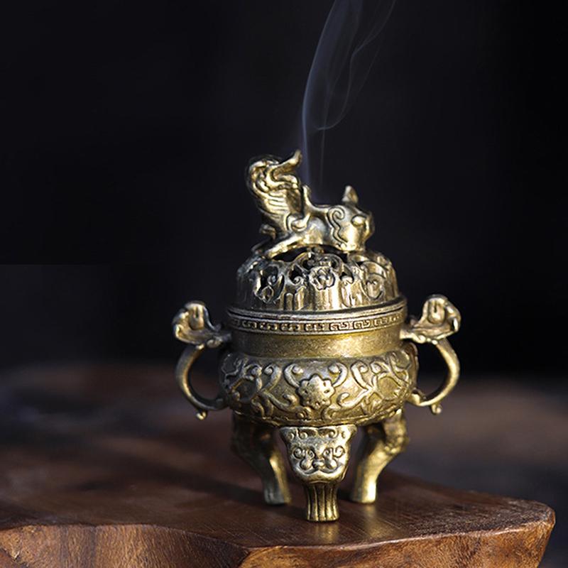 Mini Zenový Styl Kadidelnice ze Slitiny Mini Kadidelnice Boshan Čínská Starověká Domácí Vnitřní Dekorace Stojan na Vonné Tyčinky ze Santalového Dřeva