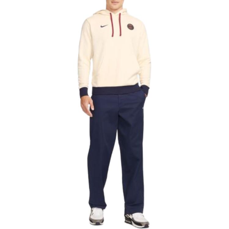 Nike Logo Embroidered Hooded Long Sleeve Casual Sweatshirt Men sweatshirt Beige DV4963-113