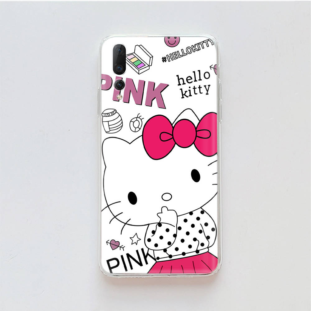 Transparent Case for Samsung A04 A14 A23 M33 M53 Realme 10 9 C35 C55 VIVO X80 Infinix Hot 30 Note 11 Tecno Spark 8P Pro L-28 Cute Hello Kitty