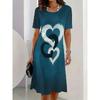 2026 New Women's 3D Digital Print Dress Round Neck Casual Dress