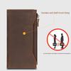 Men's Vintage Crazy Horse Leather Wallet - Long, Multi-Card Slot, Large Capacity, Multi-Function Clutch