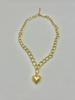 Beautiful Golden Heart Key Necklace Chain Fashionable Elegance And Chic 45 Cm