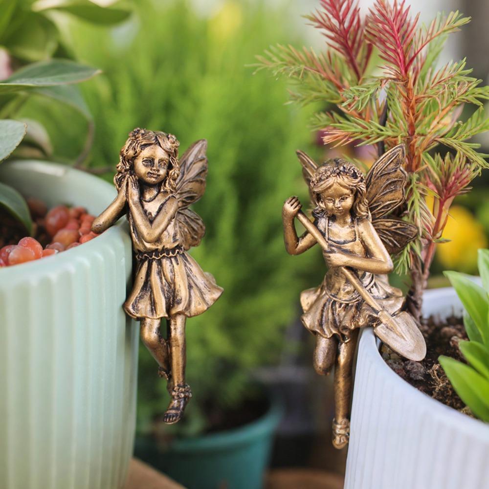 

Cartoon Flower Fairy Flowerpot Pendant Fairy Hanging Ornaments For Office Outdoor Plant Decor 2pcs