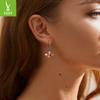 Cute Little Bee S925 Sterling Silver Earrings Female Personality Animal Zircon Crystal Stud Earrings Sce149