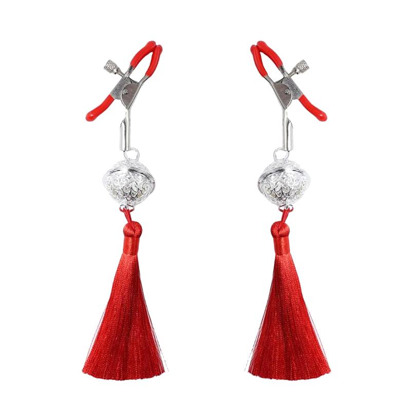 1 Pair Metal Bells Nipple Clamps With Tassel For Women Flirting Teasing Exotic Intimate Body Jewelry Pleasure Accessory