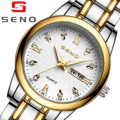 Orologio al quarzo da donna Orologio al quarzo impermeabile luminoso semplice casual con doppio calendario