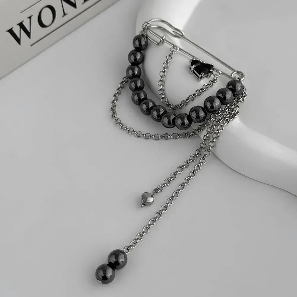 New Multi-Functional Chain Tassel Brooches Adjustable Detachable Beaded Chain Pin Handmade Fixator Trouser Leg Women