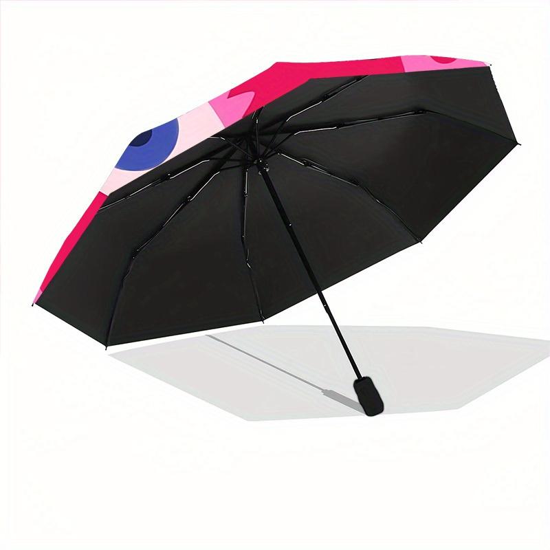 1pc Heart with Eye Folding Umbrella , 8 Ribs Casual Durable Lightweight Portable Travelling Umbrella For Men & Women yy250728086