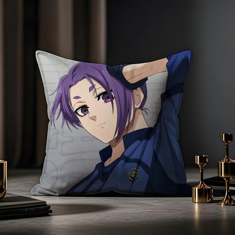 C-Comics Seishiro Nagi Cushion Cover Anti-dustmite Pillowcase Invisible Zipper Silky Short Plush Sofa Cushion Cover