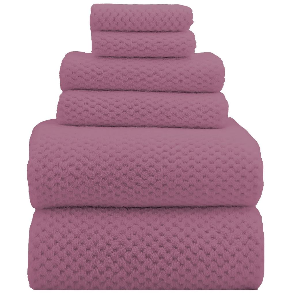 Set of 6 oversized super soft bath towels: absorbent, quick-drying, cute & comfortable for ladies