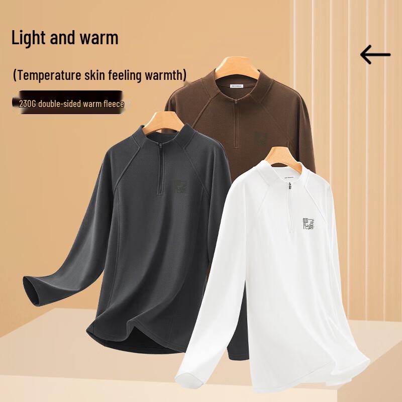 MARK FAIRWHALE Men's Thermal Mock Neck Long Sleeve T-Shirt