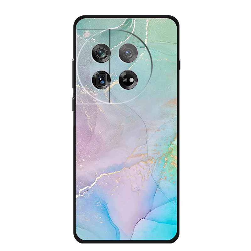 Marble Shell For OnePlus Ace 3 3 Pro Case Luxury Protector Soft Silicone Phone Cover for OnePlus 12R 12 R Colourful Black Fundas
