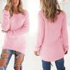 Damen Pullover Einfarbig Weich Flauschig Unregelmäßiger Saum Gestrickter Pullover für den Alltag
