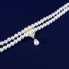 Pet Collar with Double Row Pearls Pendant Small Dogs Cat Pearl Necklace Fashion Accessories for Kitten Puppy Wedding Accessories