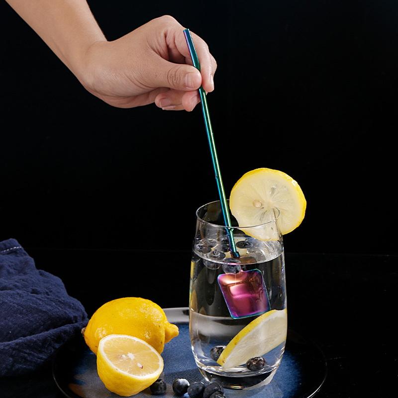 304 Stainless Steel Straw Spoon, Creative Watermelon Scraper Spoon, Spiced Straw Spoon For Beverages And Coffee Stirring Spoon