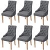 Dining Chairs - VIDAXL - Set of 6 - Dark Grey - With Armrests - Contemporary Design