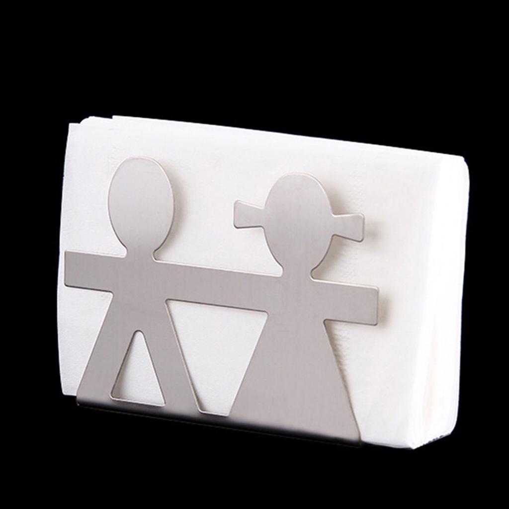 Nová krabička na ubrousky z nerezové oceli Držák na ubrousky Příbory Dutý design Dekorace stolu