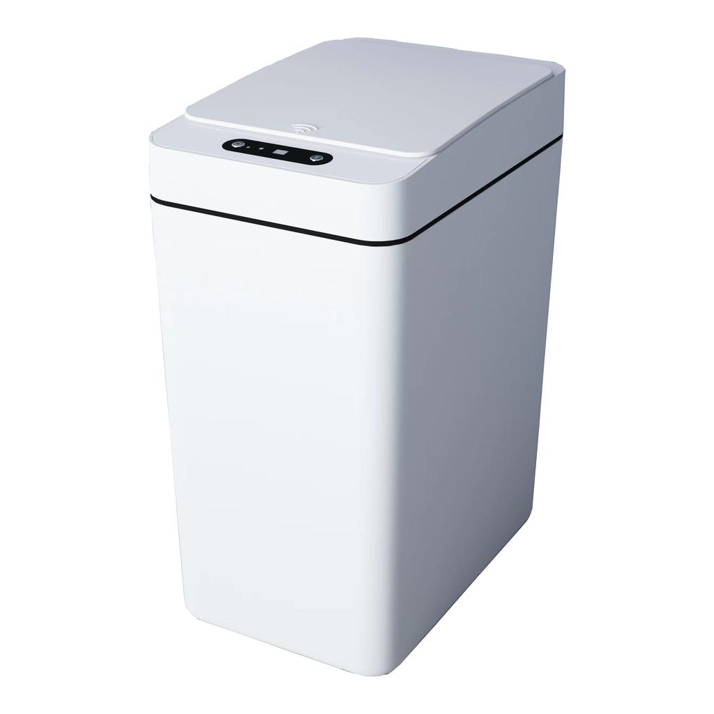 Bathroom Trash Can with Lid 12 Liters Smart with Lid Motion Sensor Trash Can Waterproof Narrow Small Garbage Bin for Kitchen
