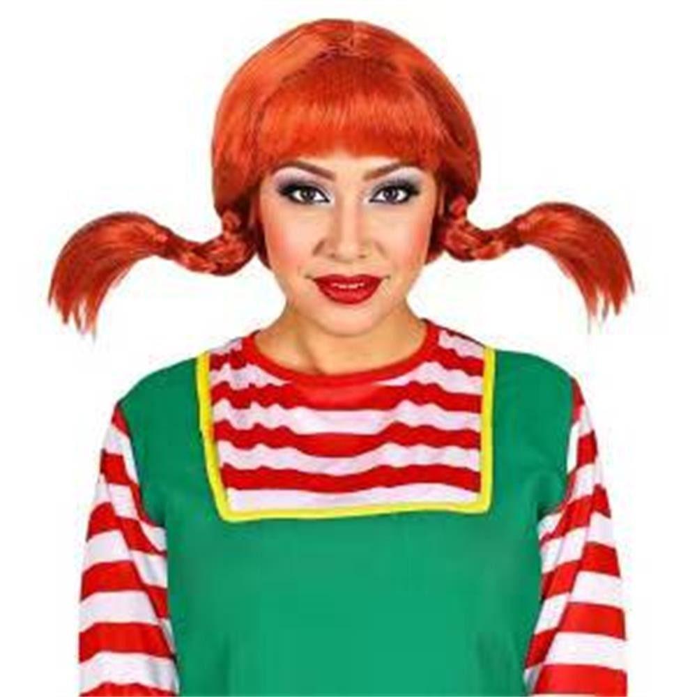 Neat Bangs Long Orange Hair Anime Twisted Braid Wig Synthetic Halloween Cosplay Wig Carnival Party