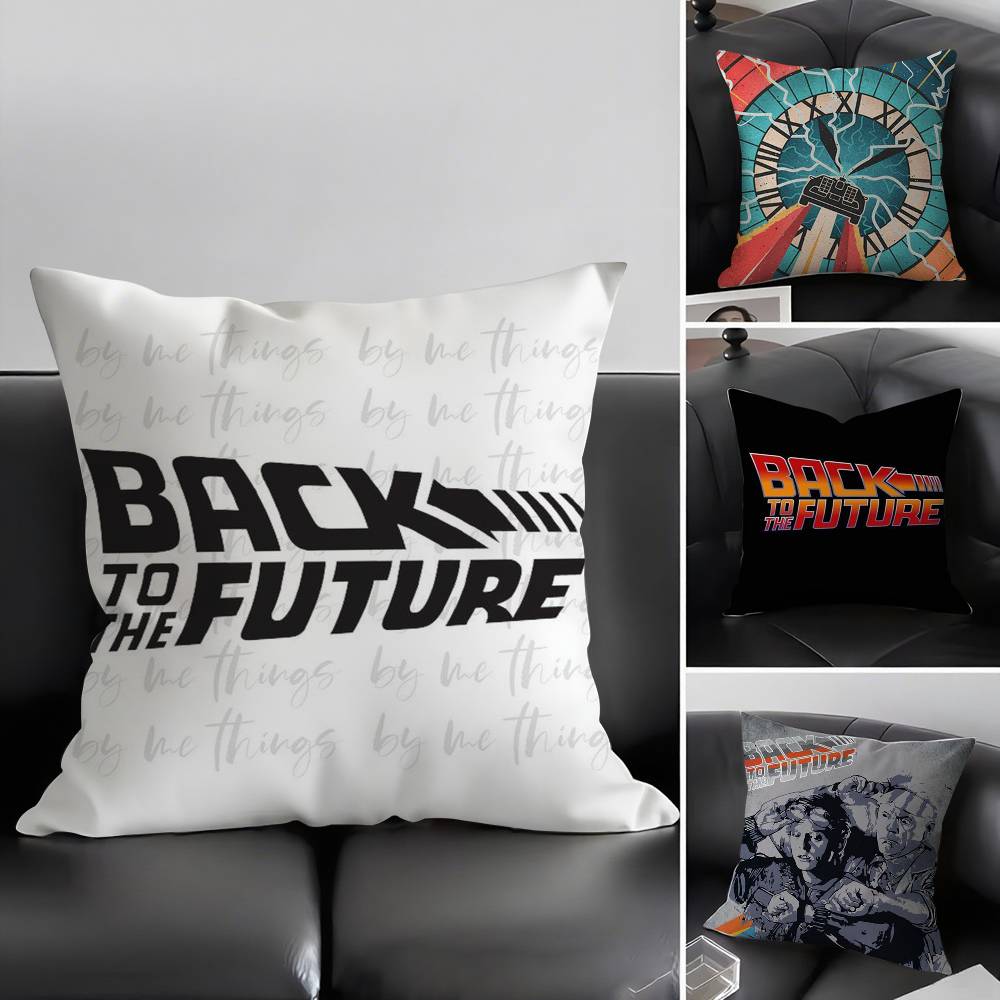 B-Back To The Future Pillow Case Home Dorm Chair Back Short Plush Double-sided Printing Office Nap Time Cushion Cover