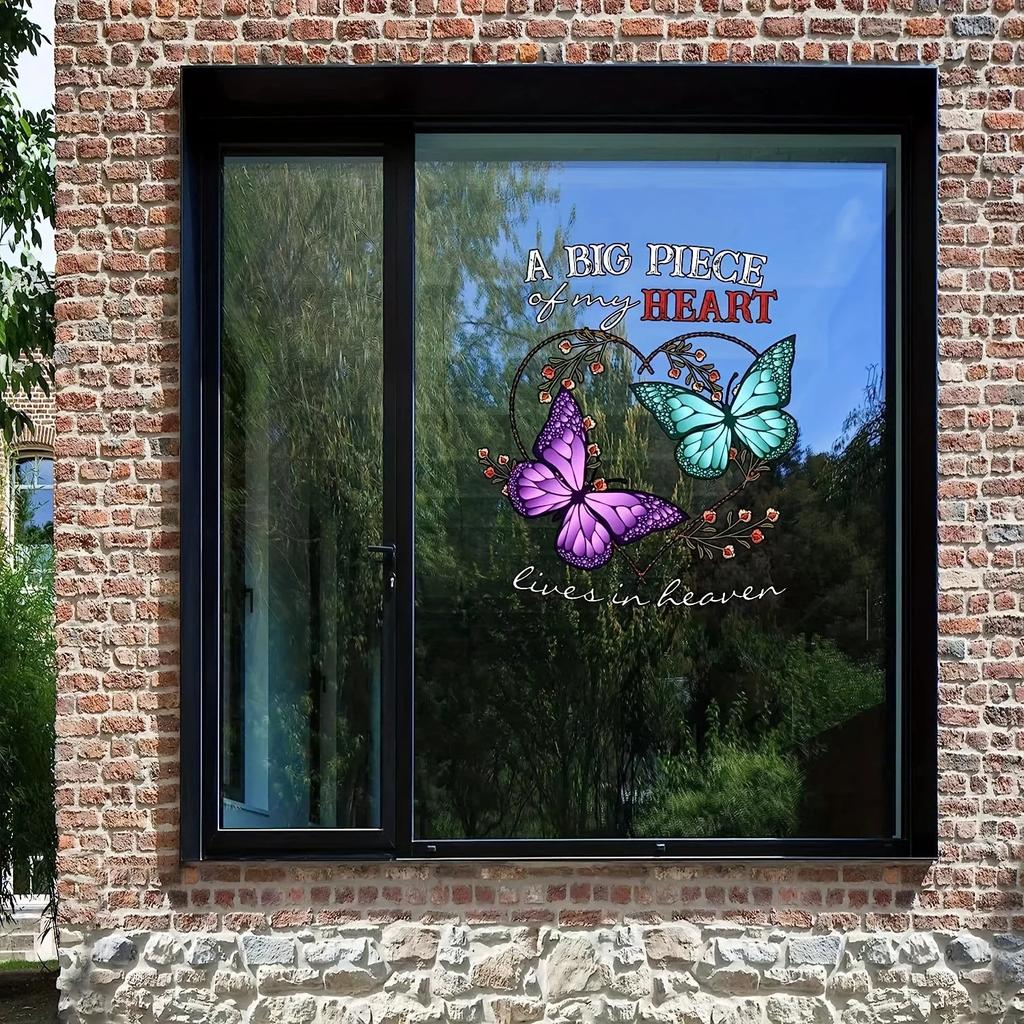 Ein großes Stück in meinem Herzen Schmetterling Autoaufkleber Auto Fenster Heckscheibe Auto Karosserie Styling Ornament Wasserabweisende Vinyl Aufkleber