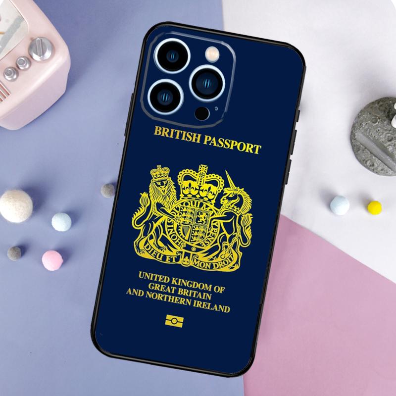 

United Kingdom British Passport Phone Case For iPhone 17 Pro Max 16 13 12 11 14 15 Pro Max Plus Mini 16e 17 Air Back Cover iPhone 16 Plus