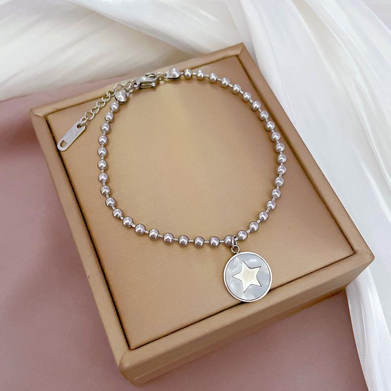 Dongmen Personalized Disc Pentagram Fritillary Round Bead Bracelet Female Retro Girlfriend