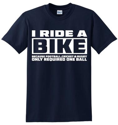 I RIDE A BIKE MENS T-Shirt Biker Gift for Dad Superbike MotoGP Funny Moto X Top