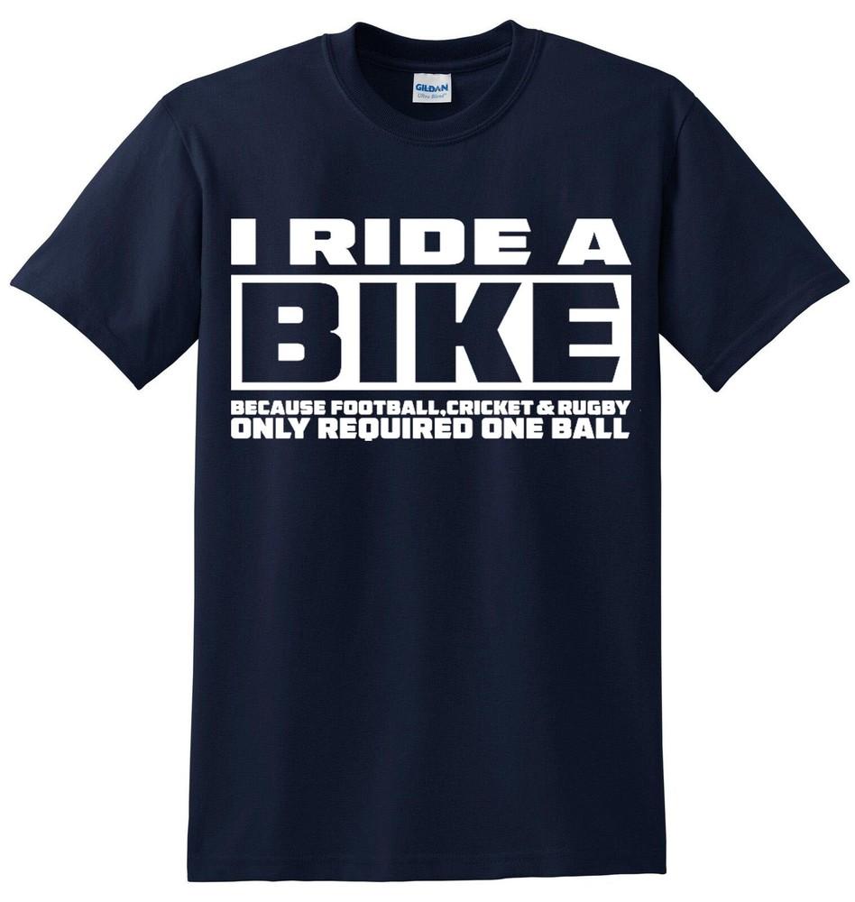 

I RIDE A BIKE MENS T-Shirt Biker Gift for Dad Superbike MotoGP Funny Moto X top XL