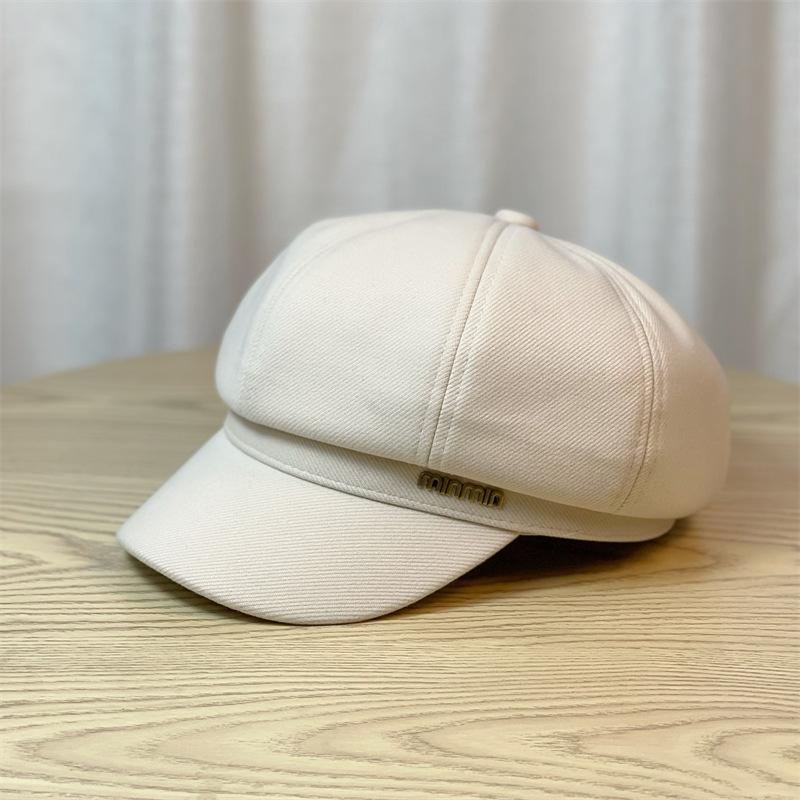 New Octagonal Hat for Women in Autumn and Winter British Beret Thin and Small Head Circumference Japanese Style Literary Peaked Cap Painter's Hat