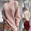 2024 Autumn/Winter Women's Mid-Length Raglan Sleeve Half Turtleneck Sweater Dress
