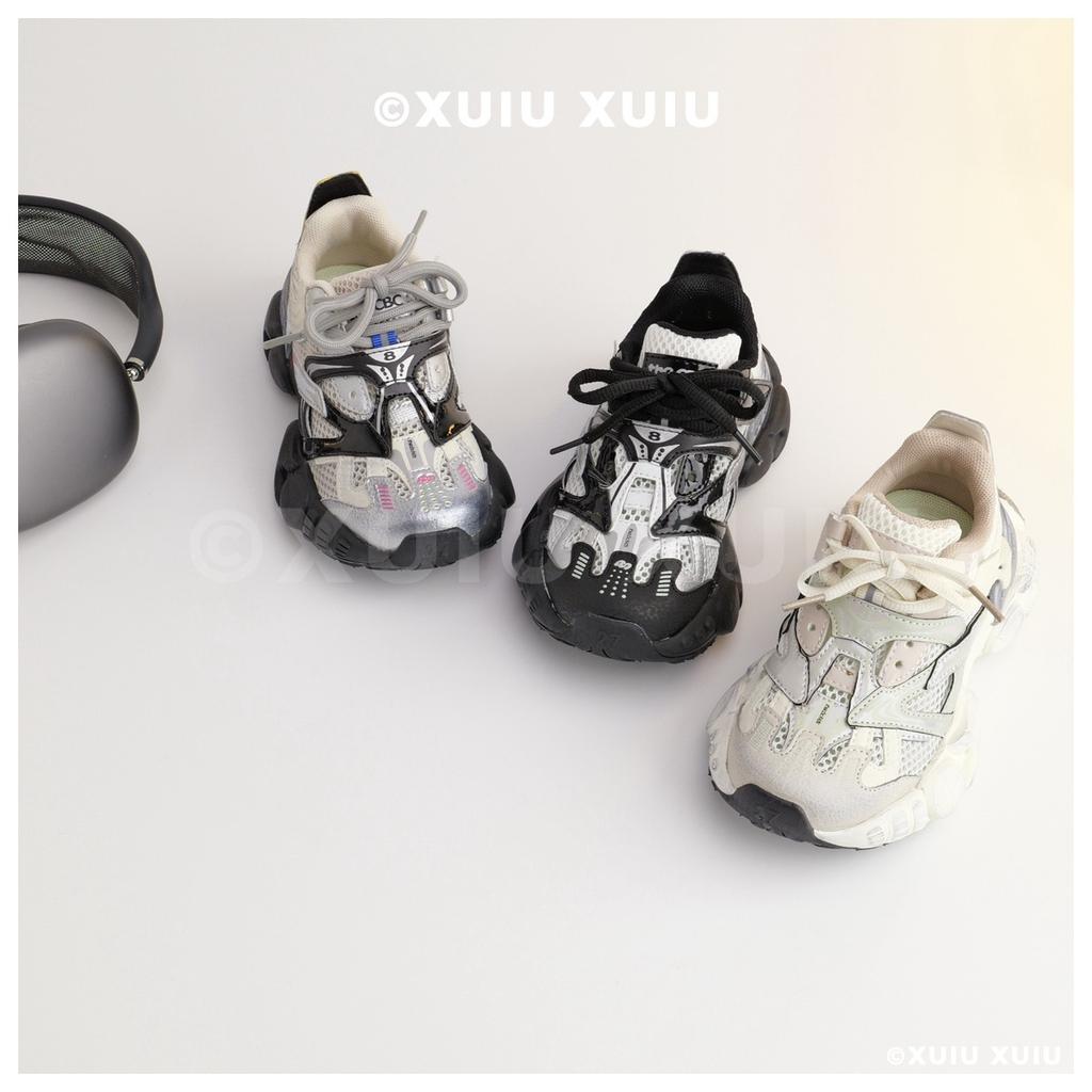 XSHX "Paris Crocodile Wind" Heavy Industry Children's Daddy Sneakers Spring and Autumn Double Net Boys and Girls [Wenzhou Shoes]