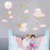 Wandaufkleber Kinder Aufkleber Babyzimmer Dekoration Tiere Elefant Mond Sterne Wandaufkleber Schlafzimmer Baby Kinderzimmer Wanddeko (Rosa)