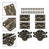 6pcs Antique Bronze Locking Hasps Cabinet Door Hinge For DIY Box Furniture Hinges With Screws Latch Hasp Zinc Alloy Hardware