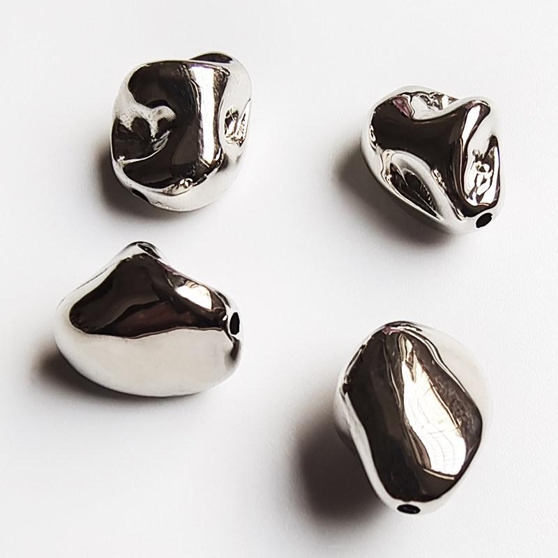 CCB Silver Irregular Bean Beads for DIY Handmade Jewelry Accessories