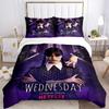 Ensemble de literie Design Costume Mercredi Addams Housse de couette Cadeau pour chambre à coucher, Comprend 1 housse et 2 taies d'oreiller, Pas d'insertB348