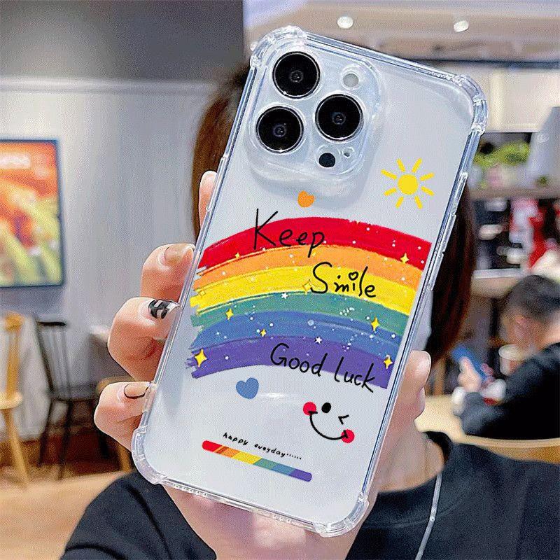 High-end Transparent Four-corner Anti-fall Mobile Phone Case for Iphone15pro Painted for Apple Mobile Phone Case Design