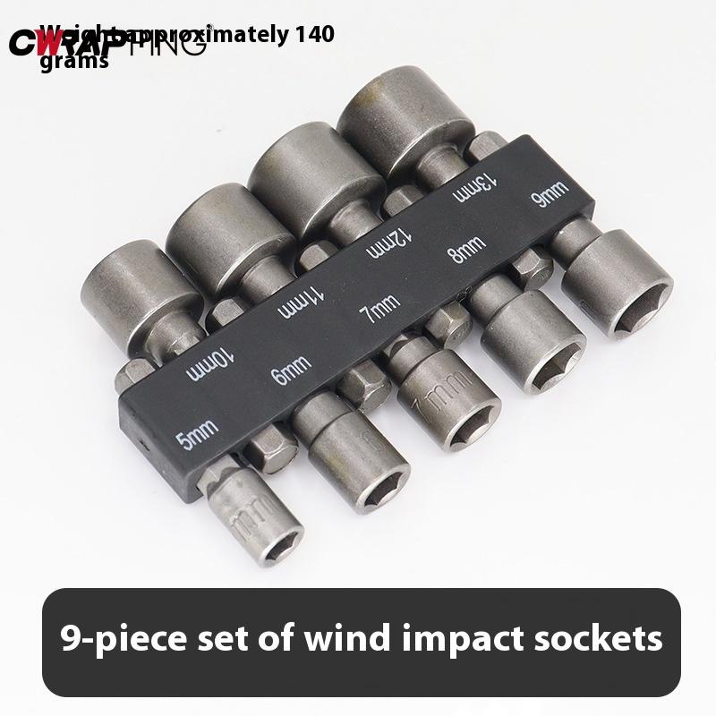 9/14pcs Powerful Socket Inner Hexagonal Wrench Hexagonal Handle Screwdriver Socket Extension Rod Pneumatic Screwdriver Tool Set