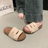 Fashion 2025 Summer New Women's Slip-On Sandals Thick Heel Heightening Casual Versatile Comfortable Beach Cool Slippers Rubber Bottom