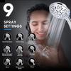 9 Spray High Pressure Handheld Showerhead Set Ionic Shower Head with Hose and Bracket Modern Chrome Bathroom