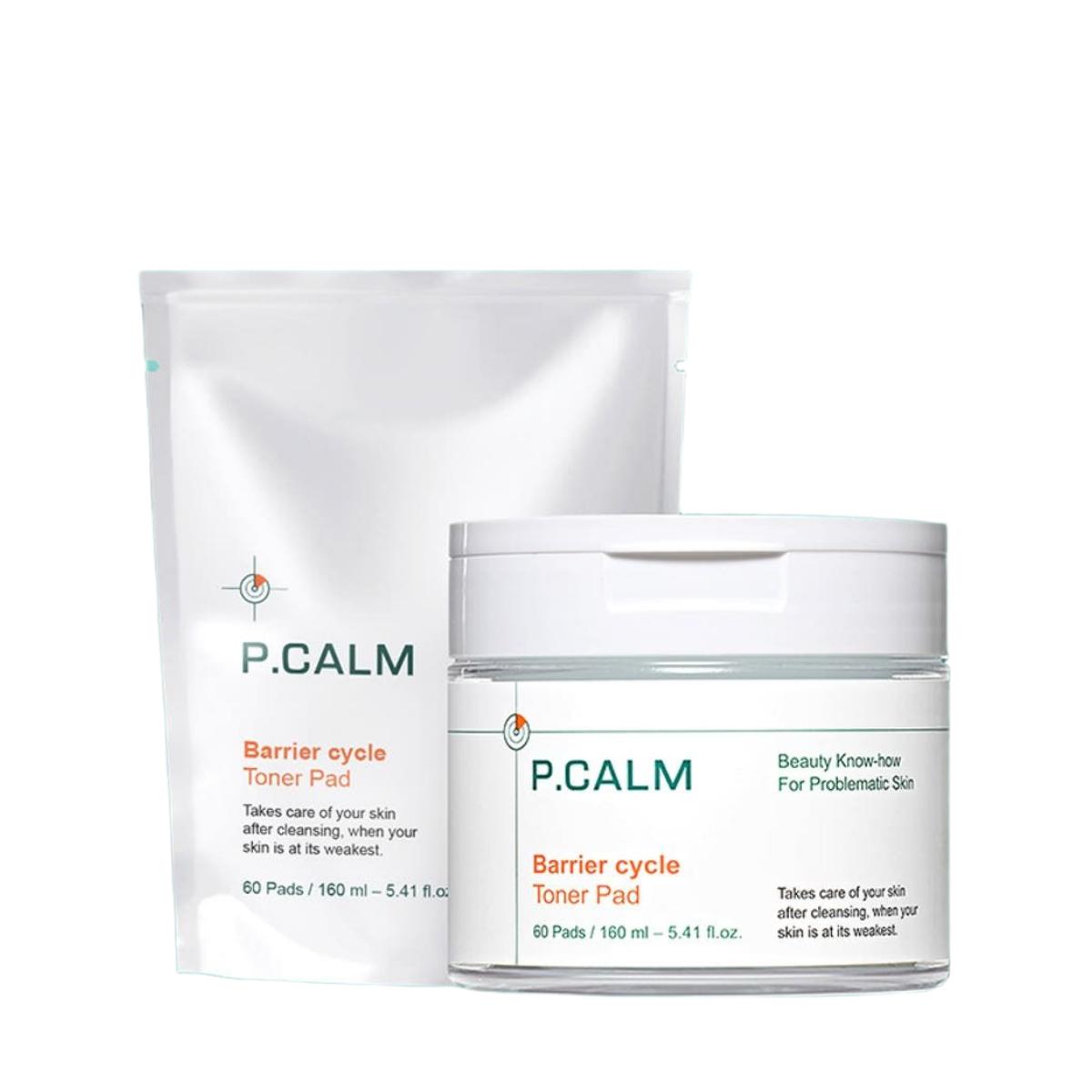 

P.CALM Barrier Cycle Toner Pad 60 Sheets + 60 Sheets Refill Set - Pore Care & Sebum Control Vegan Pads